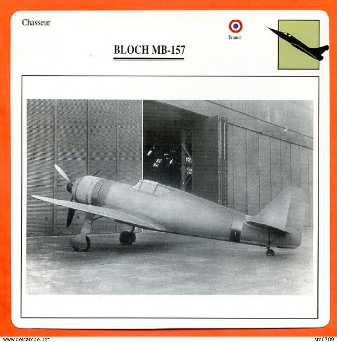 Fiche Aviation BLOCH MB 157  / Avion Chasseur France Avions - Aerei