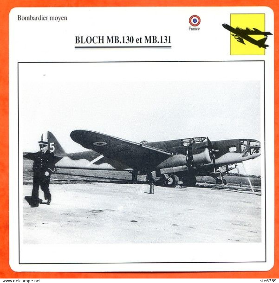 Fiche Aviation BLOCH MB 130 Et MB 131  / Avion Bombardier Moyen France Avions - Aviones