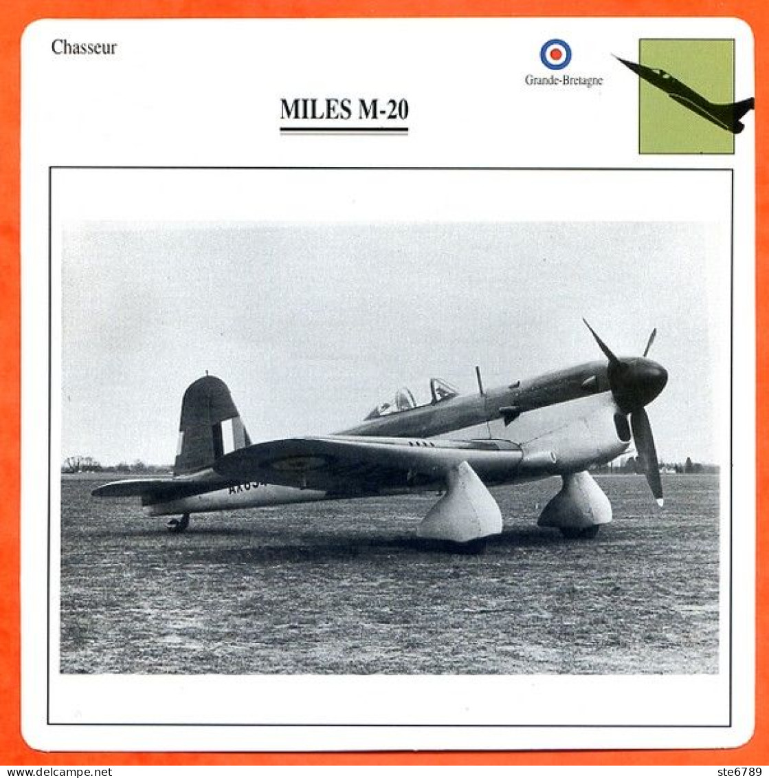 Fiche Aviation MILES M 20  / Avion Chasseur UK Avions - Airplanes