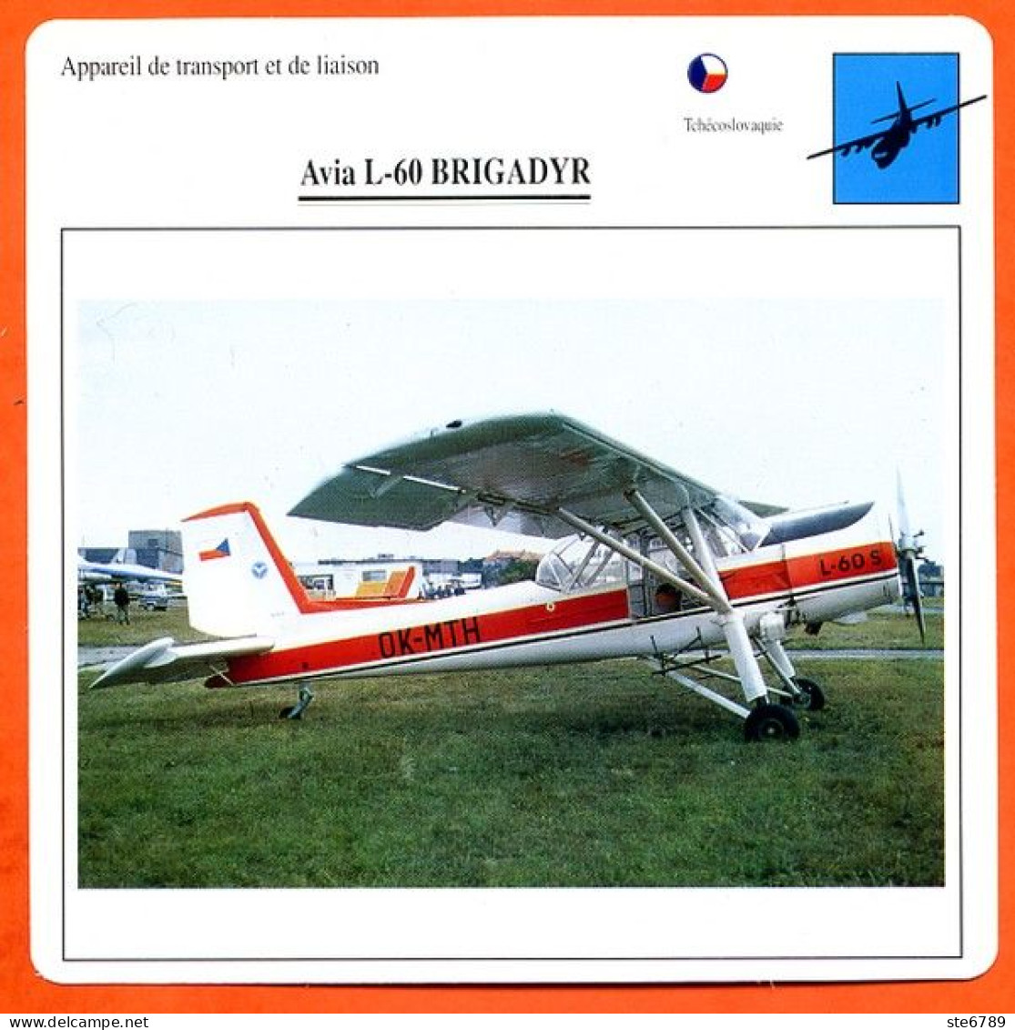 Fiche Aviation Avia L 60 BRIGADYR / Avion Transport Et Liaison Tchécoslovaquie  Avions - Flugzeuge