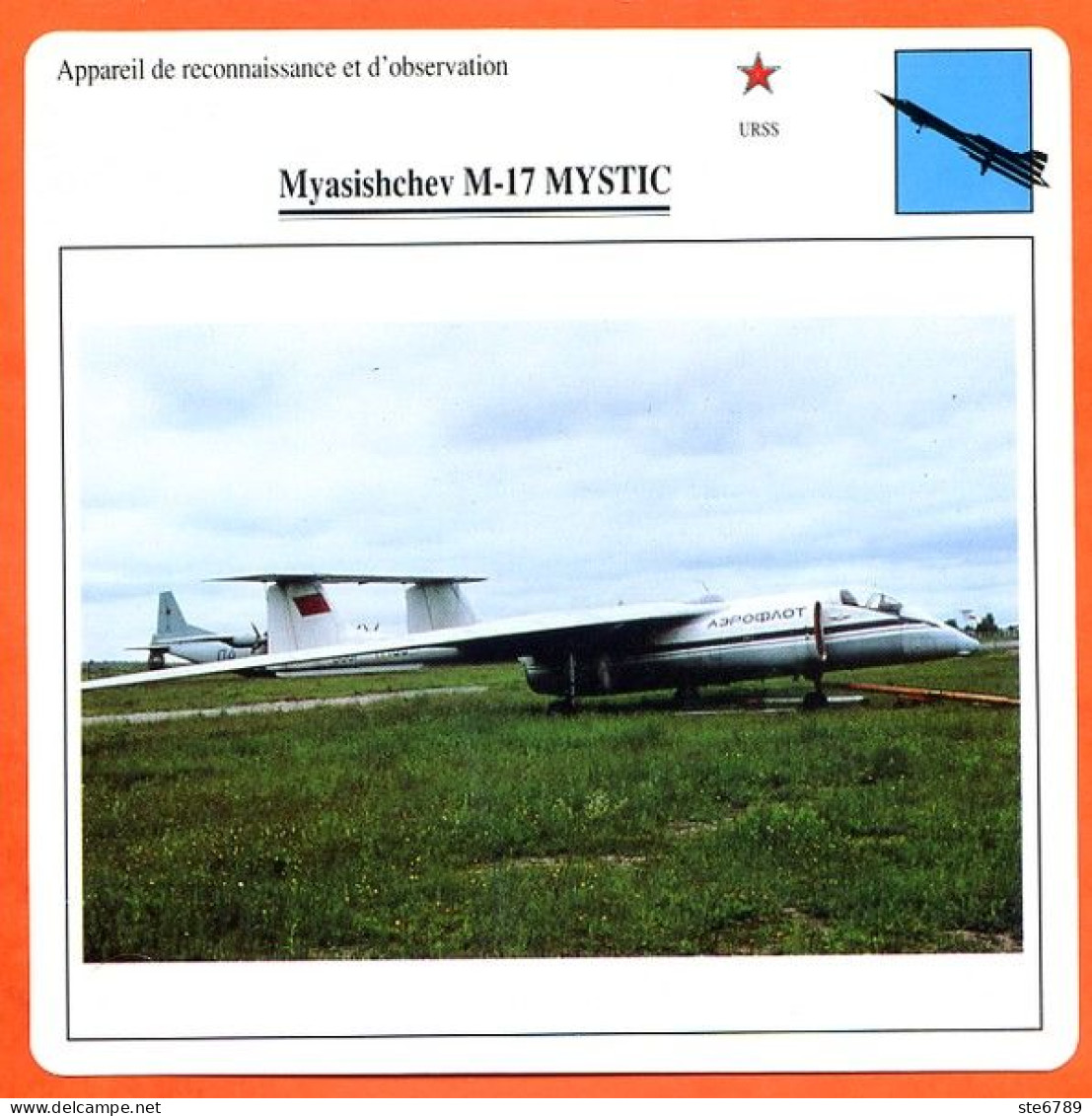 Fiche Aviation Myasishchev M 17 MYSTIC  / Avion Reconnaissance Et Observation URSS  Avions - Vliegtuigen