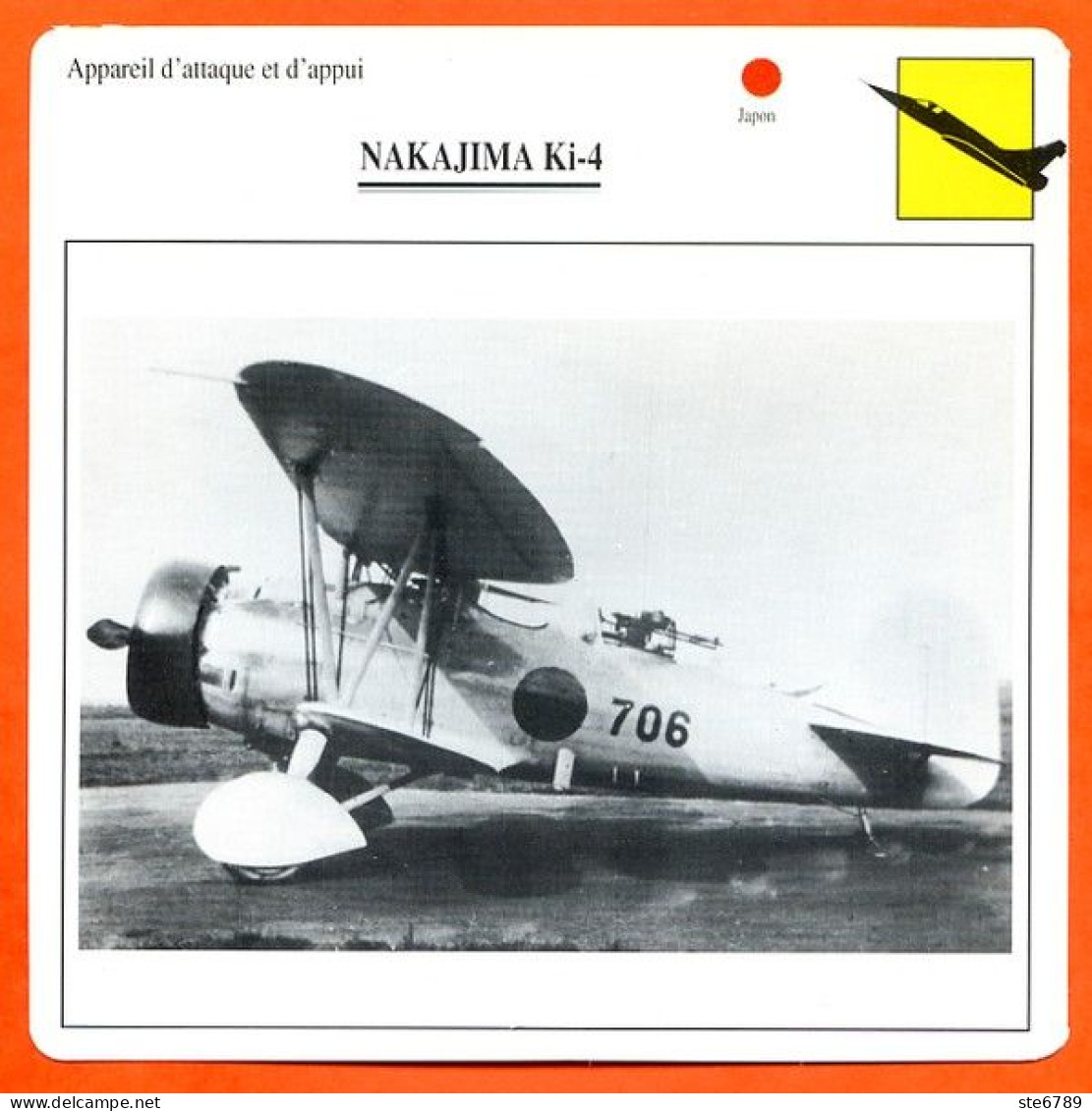 Fiche Aviation NAKAJIMA Ki 4  / Avion Attaque Et Appui  Japon  Avions - Airplanes