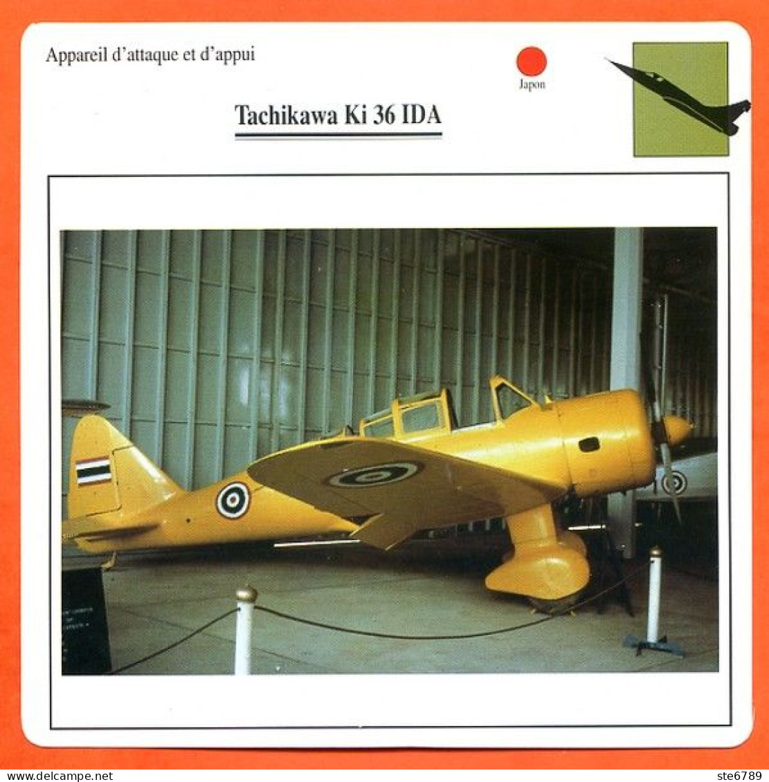 Fiche Aviation Tachikawa Ki 36 IDA  / Avion Attaque Et Appui  Japon  Avions - Aerei