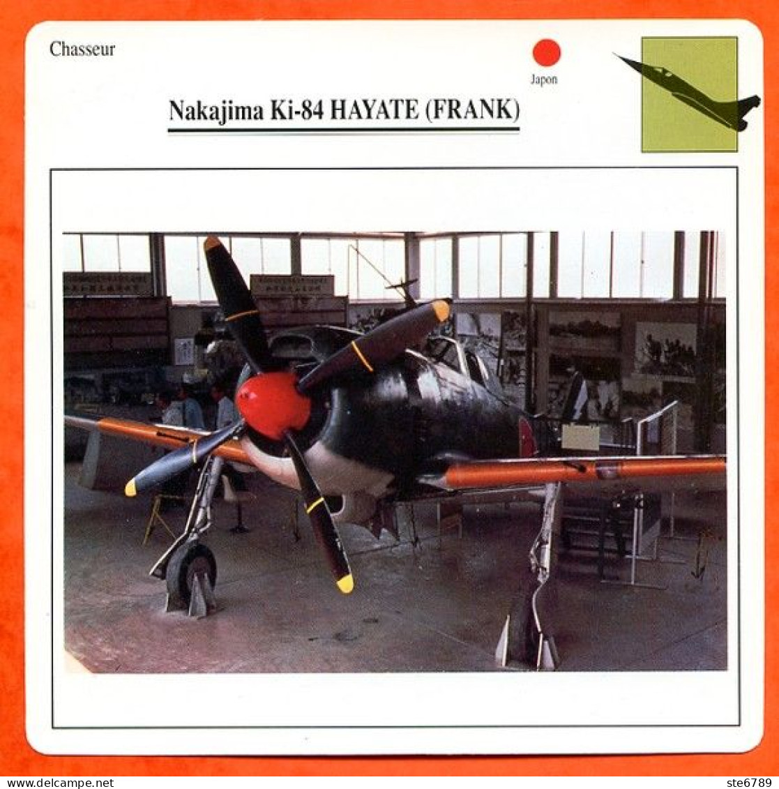 Fiche Aviation Nakajima Ki 84 HAYATE FRANK  / Avion Chasseur Japon Avions - Aviones