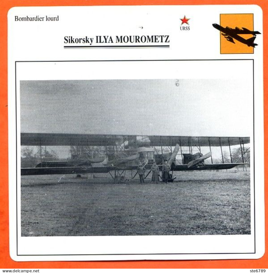 Fiche Aviation Sikorsky ILYA MOUROMETZ    / Avion Bombardier Lourd  URSS  Avions - Airplanes