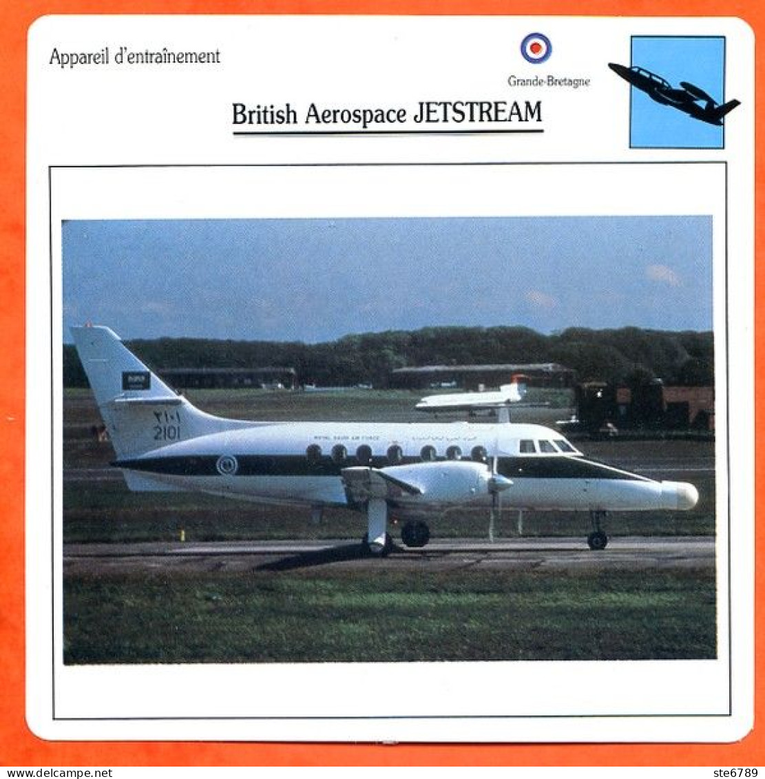 Fiche Aviation British Aerospace JETSTREAM   / Avion Appareil D'entrainement UK  Avions - Avions