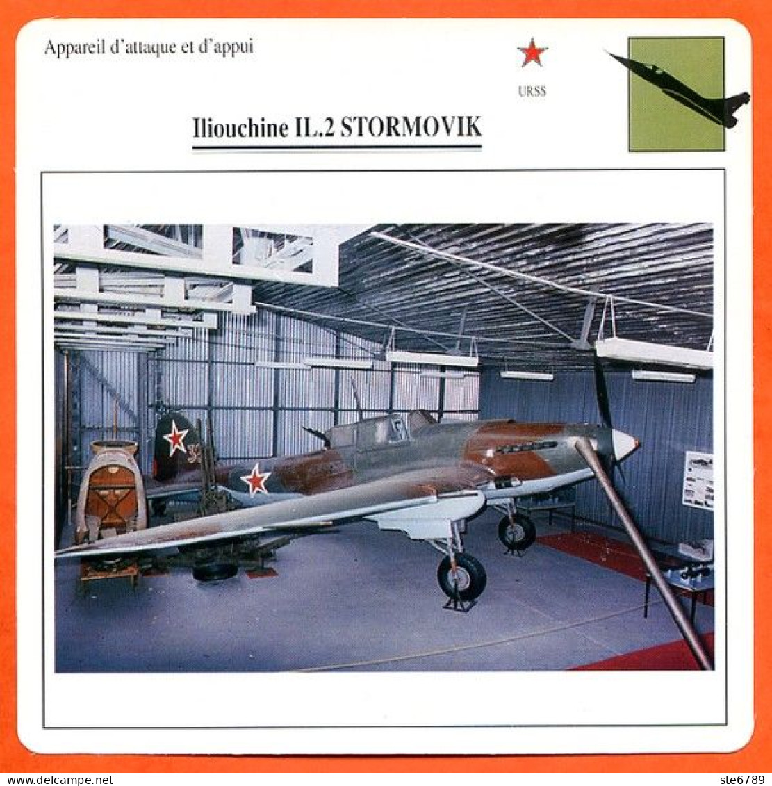 Fiche Aviation Iliouchine IL 2 STORMOVIK  / Avion Attaque Et Appui  URSS  Avions - Airplanes