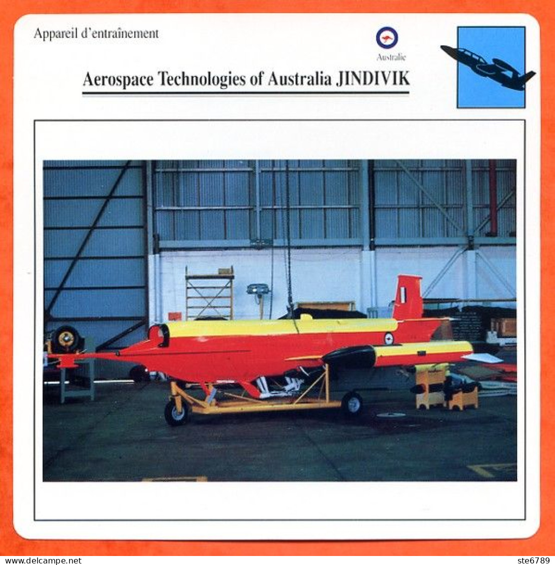 Fiche Aviation Aerospace Technologies Of Australia JINDIVIK   / Avion Appareil D'entrainement Australie  Avions - Vliegtuigen