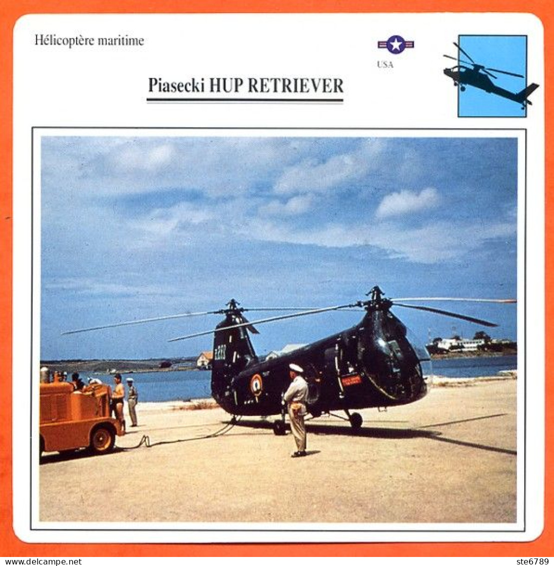 Fiche Aviation Piasecki HUP RETRIEVER   / Hélicoptère Maritime Naval USA  Avions - Aviones