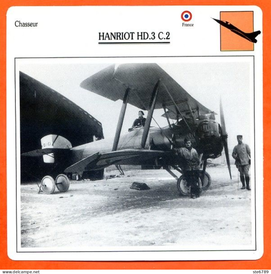 Fiche Aviation HANRIOT HD 3 C 2   / Avion Chasseur France Avions  Ste6789 - Flugzeuge