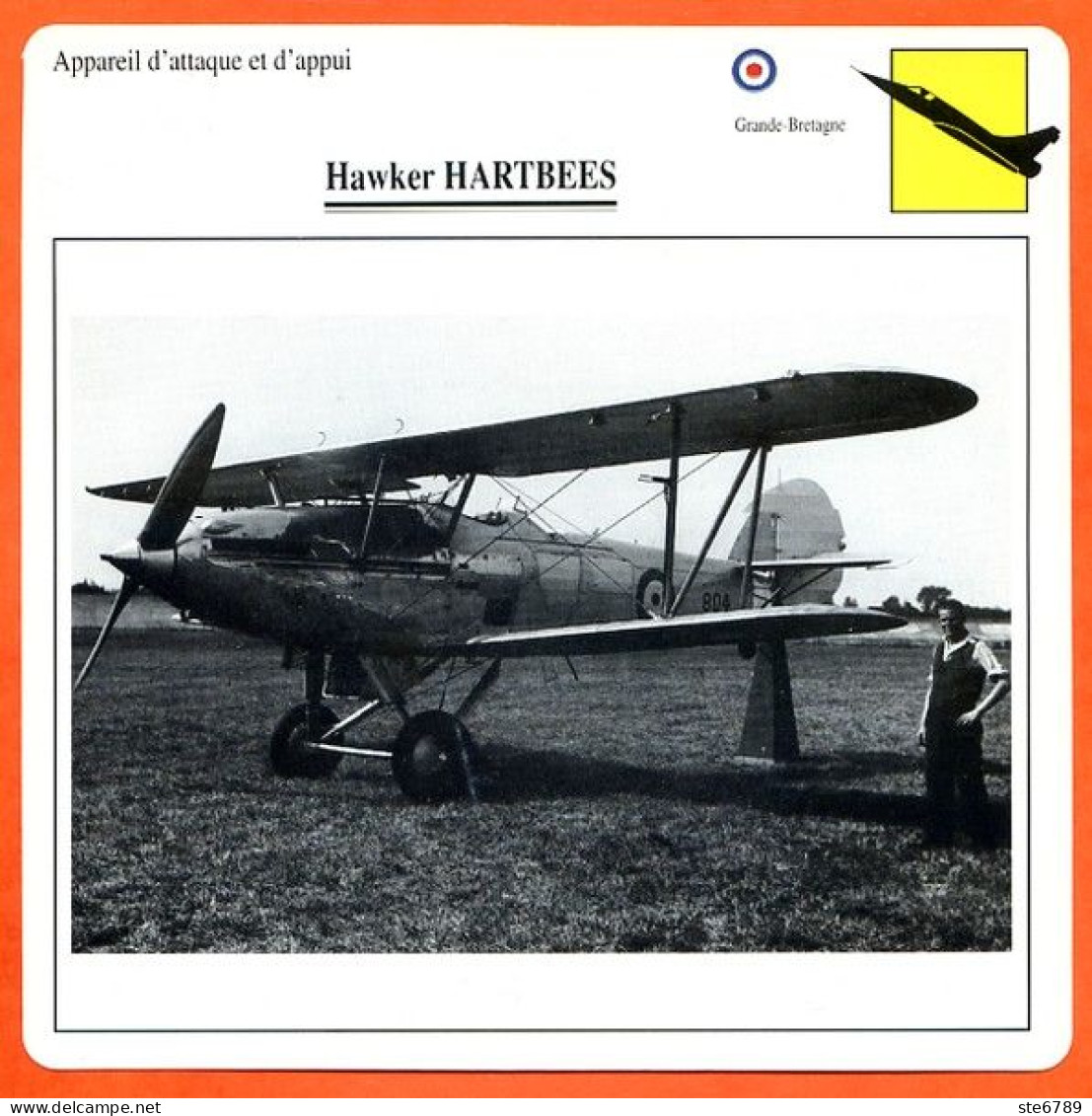 Fiche Aviation Hawker HARTBEES   / Avion Attaque Et Appui UK Avions - Airplanes