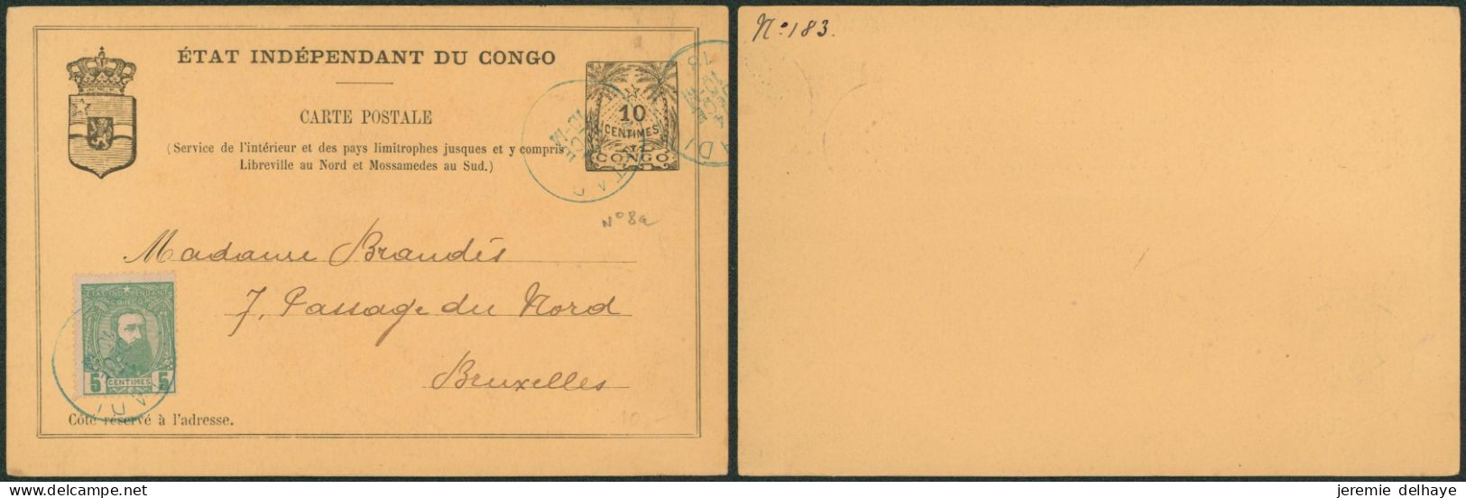 Congo Belge - EP Au Type N°8b (SBEP) + N°6 Obl Matadi > Bruxelles - Entiers Postaux