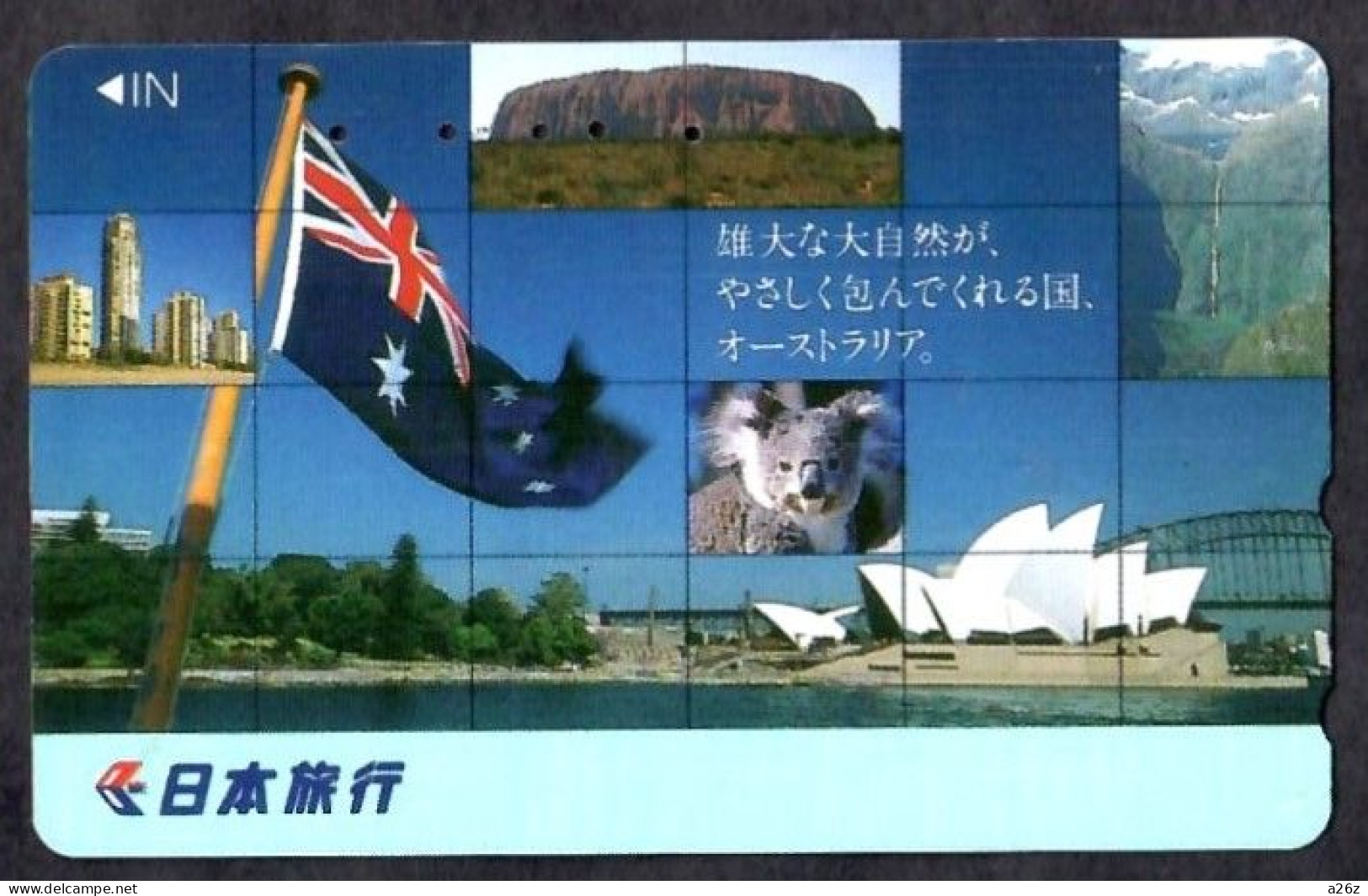 Japan 1V Koala And Famous Travelling Spots In Australia , Travelling Agency Advertising  Used Card - Selva