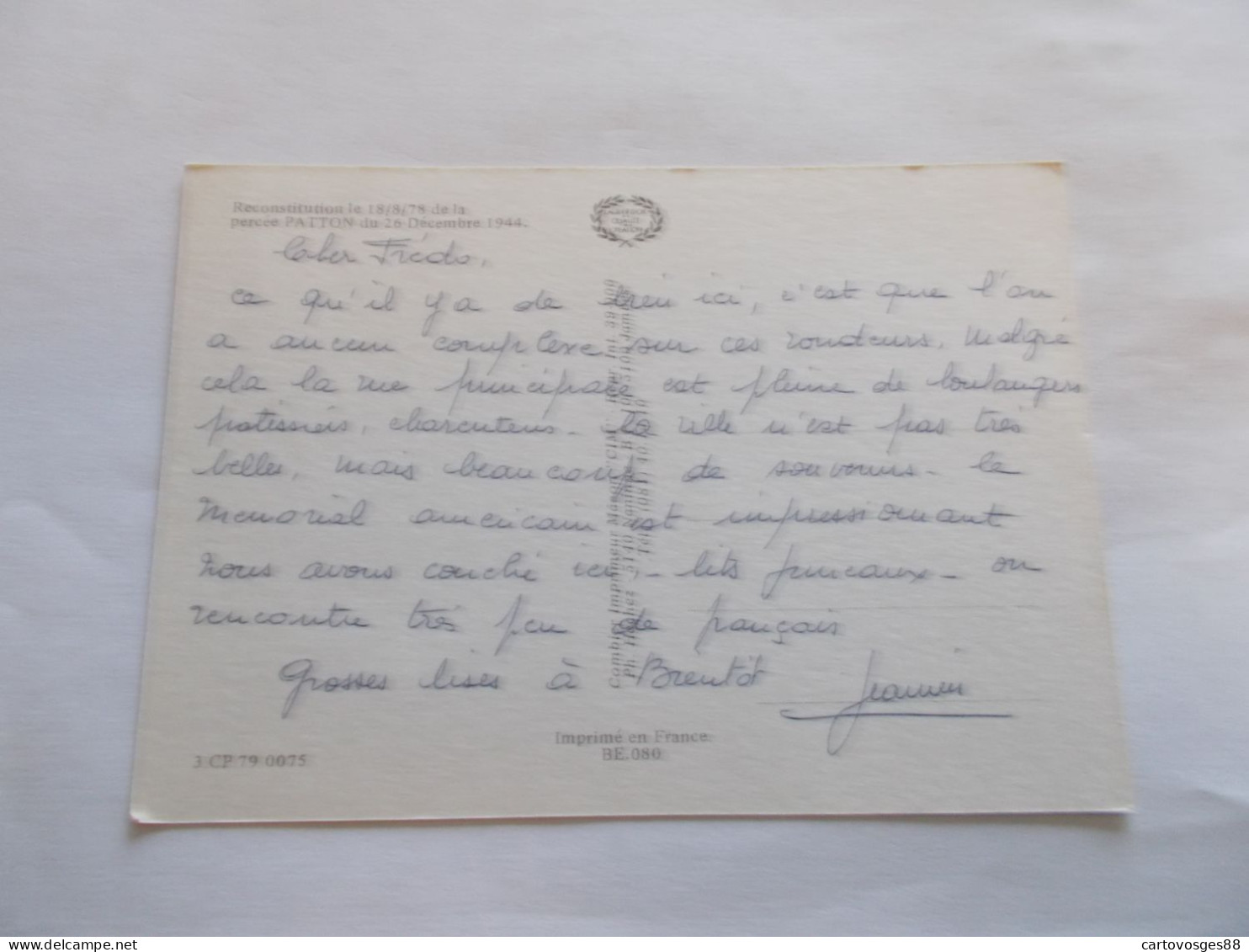 BASTOGNE ( BELGIQUE ) MULTIVUES ET PLAN RECONSTITUTION LE 18/8/78 DE LA PERCEE PATTON DU 26 DECEMBRE 1944 - Bastogne