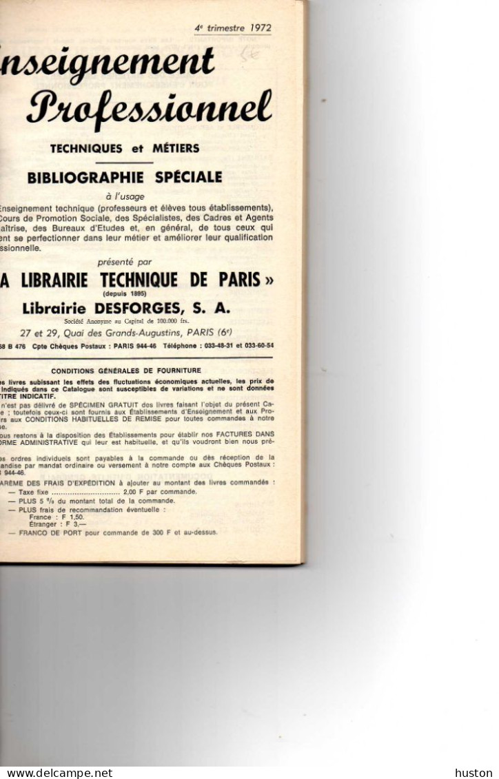 CATALOGUE GENERAL 1972-1973 - Enseignement Professionnel - Techniques Et Métiers - 18+ Years Old