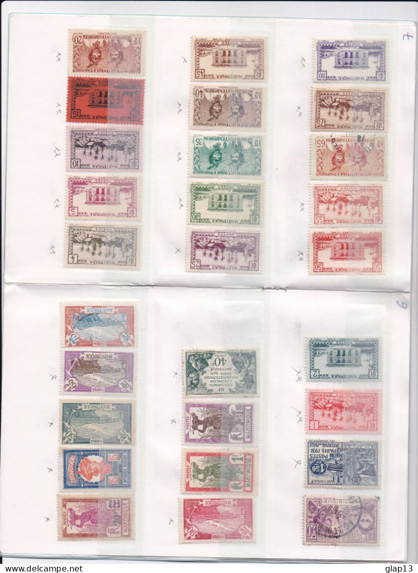 ALBUM DE TIMBRE DE LA MARTINIQUE COTE 989.25 EUROS - Sammlungen (im Alben)