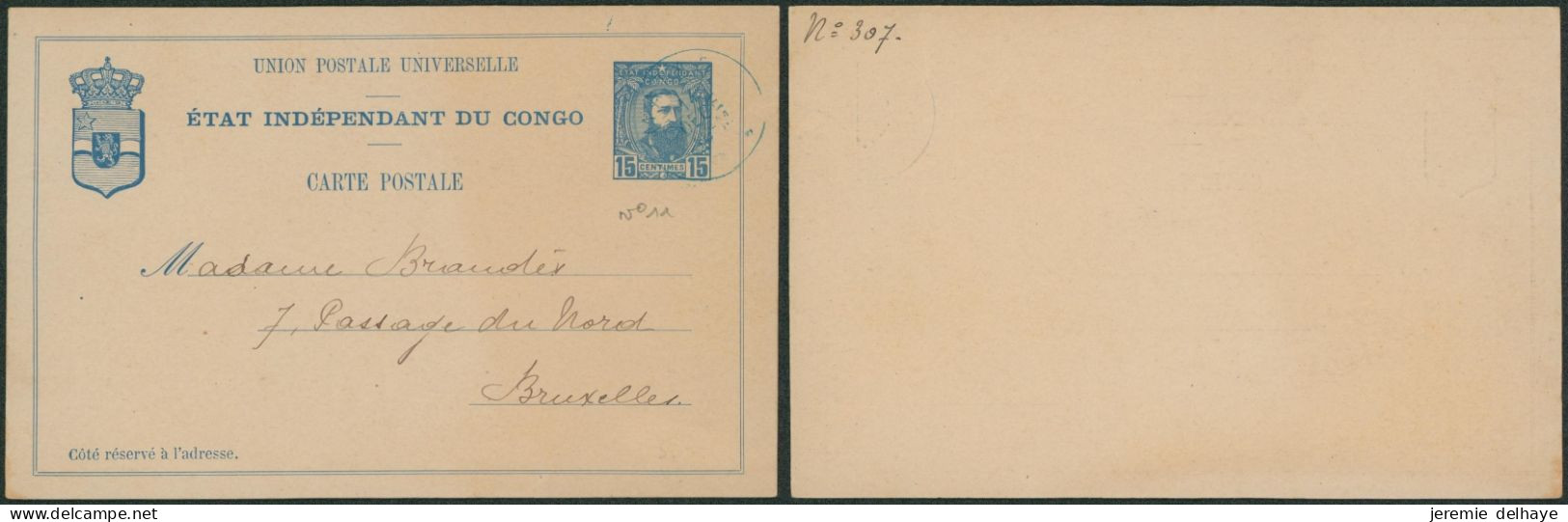 Congo Belge - EP Au Type N°11 (SBEP)  Obl Simple Cercle Matadi > Bruxelles - Stamped Stationery