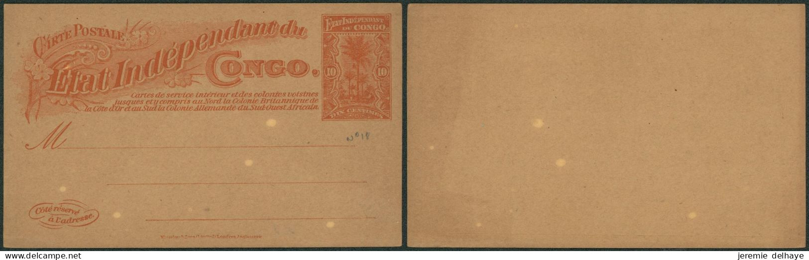 Congo Belge - EP Au Type N°18 (SBEP) 10ctm Rouge Sur Chamois Palmier / Neuf, Not Used - Stamped Stationery