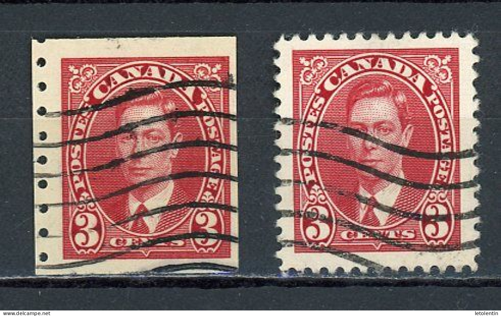 CANADA - GEORGES VI - N° Yvert 192+192a Obli. - Gebruikt