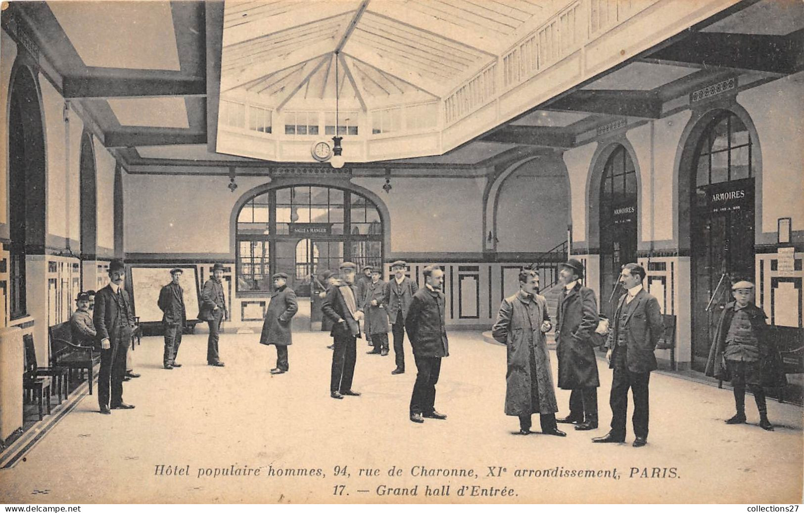 PARIS-75011- HÔTEL POPULAIRE HOMMES, 94 RUE DE CHARONNE - GRAND HALL D'ENTREE - Distrito: 11