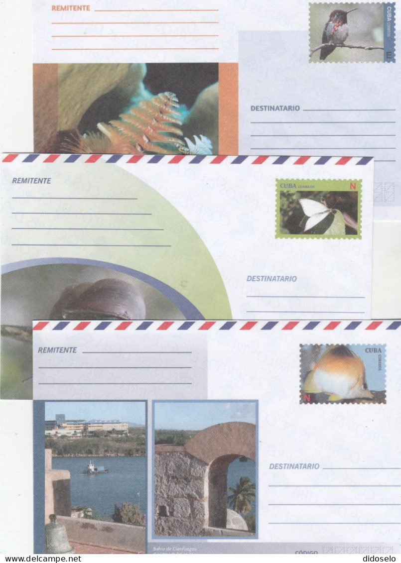 Cuba - 3 Postal Stationery / Covers / Fauna - Verzamelingen & Reeksen