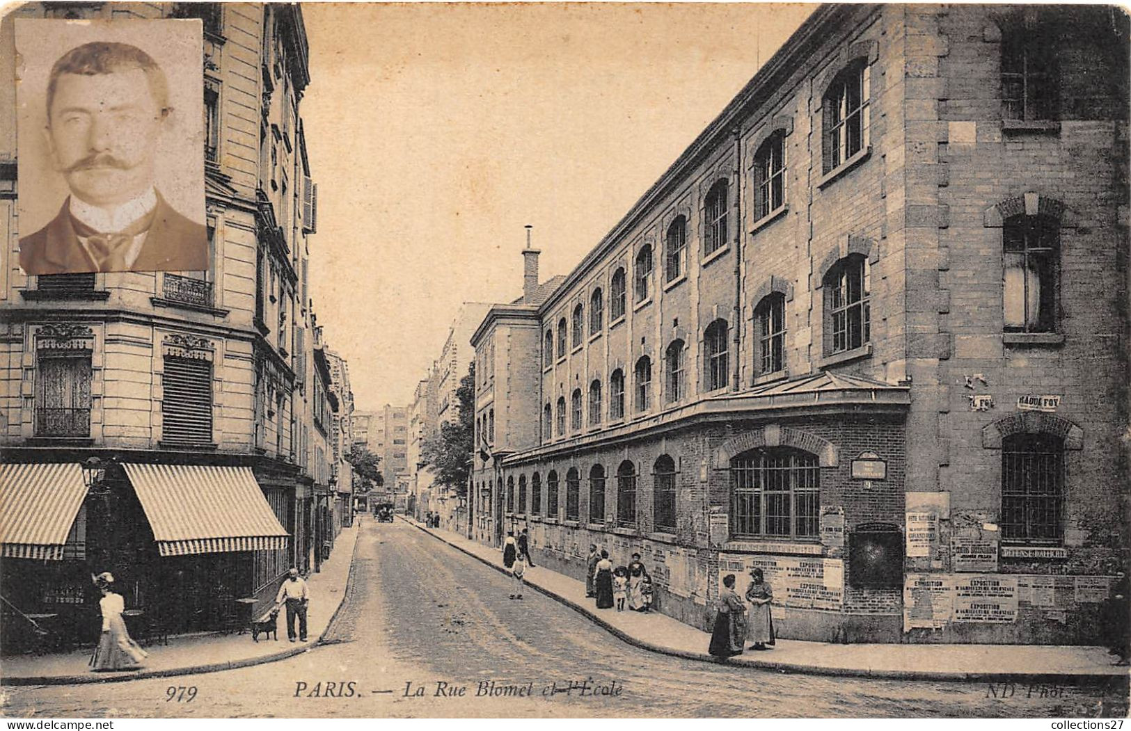 PARIS-75015- LA RUE BLOMET ET L'ECOLE - Arrondissement: 15