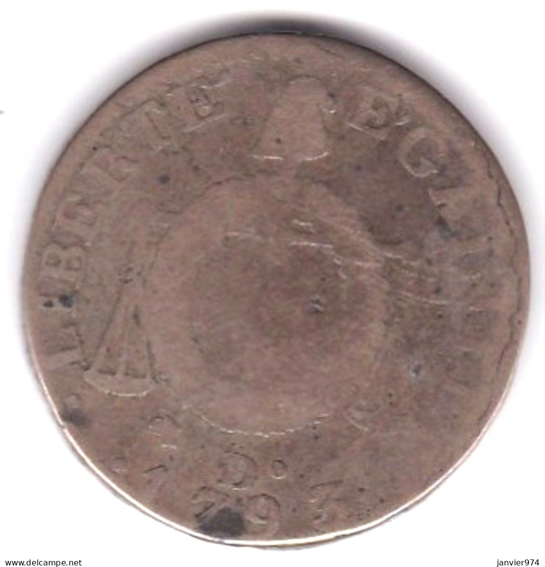 1 Sol Aux Balances 1793 D. Dijon , Tête D'aigle, An II, Type François, Gad# 19 ; 10,8 G – 28 Mm - 1792-1975 Convention (An II – An IV)