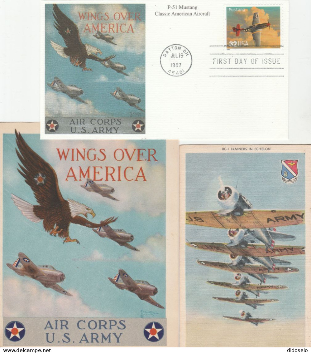 USA - 1997 - Aircraft Mustang P-51 /FDC+ Patriotic WWII Postcard + Prospectus - 1991-2000