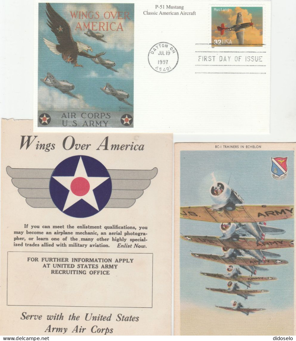 USA - 1997 - Aircraft Mustang P-51 /FDC+ Patriotic WWII Postcard + Prospectus - 1991-2000