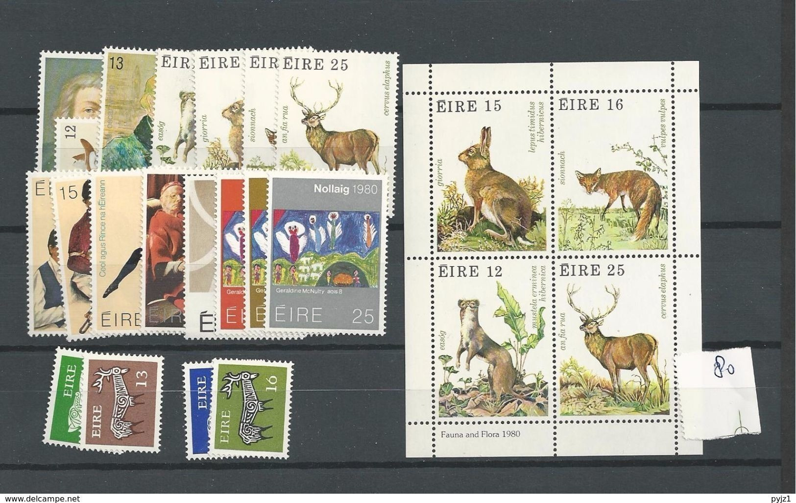 1980 MNH Ireland, Eire Year Collection, Postfris - Komplette Jahrgänge