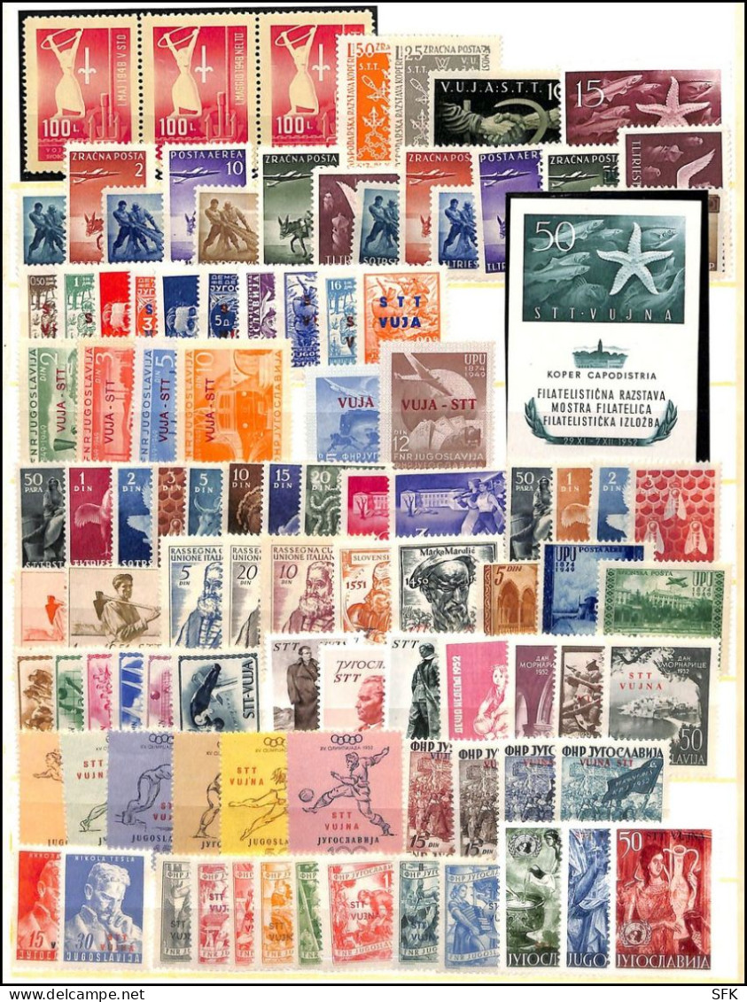 1948/54 VUJA ZONE B Complete Collection (without "houses" And "flags") With Superb Esperanto And Railway 1607 - Otros & Sin Clasificación