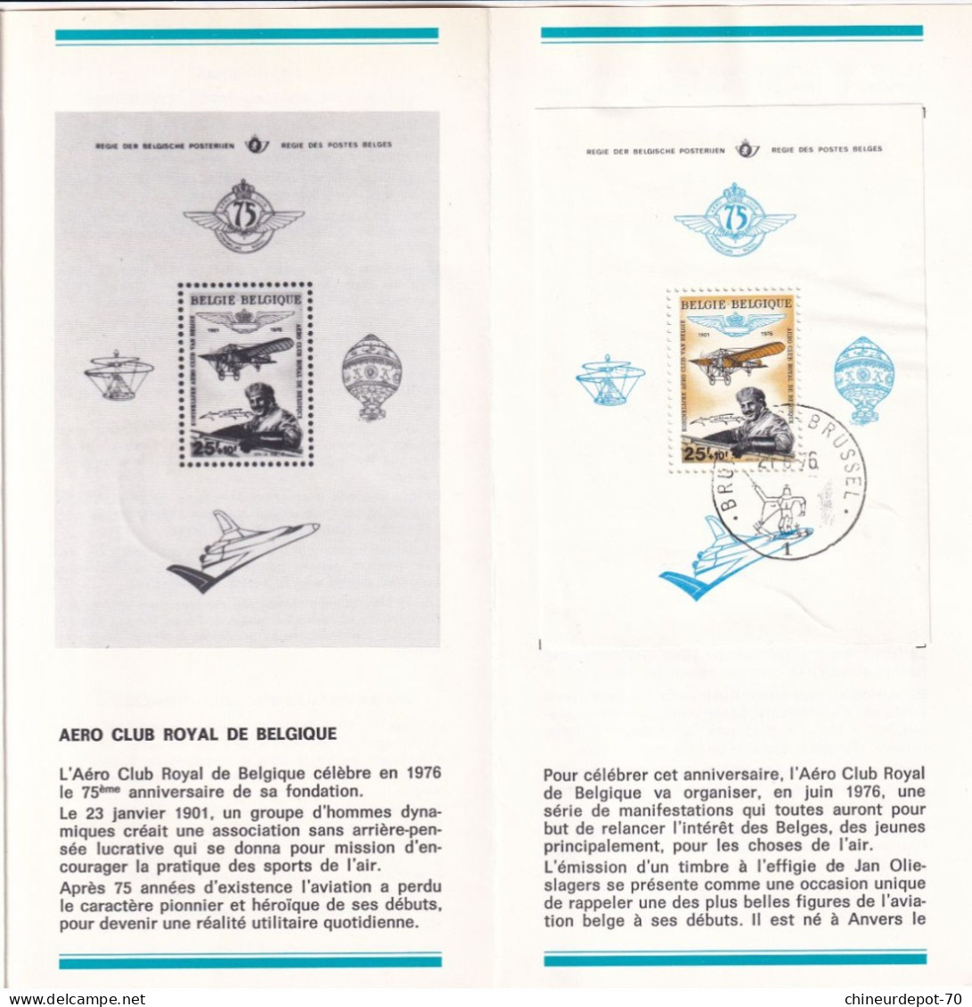 Administration Des Postes Belge émission D'un De Timbre Poste Spécial  N° 12 1976 - Briefe U. Dokumente