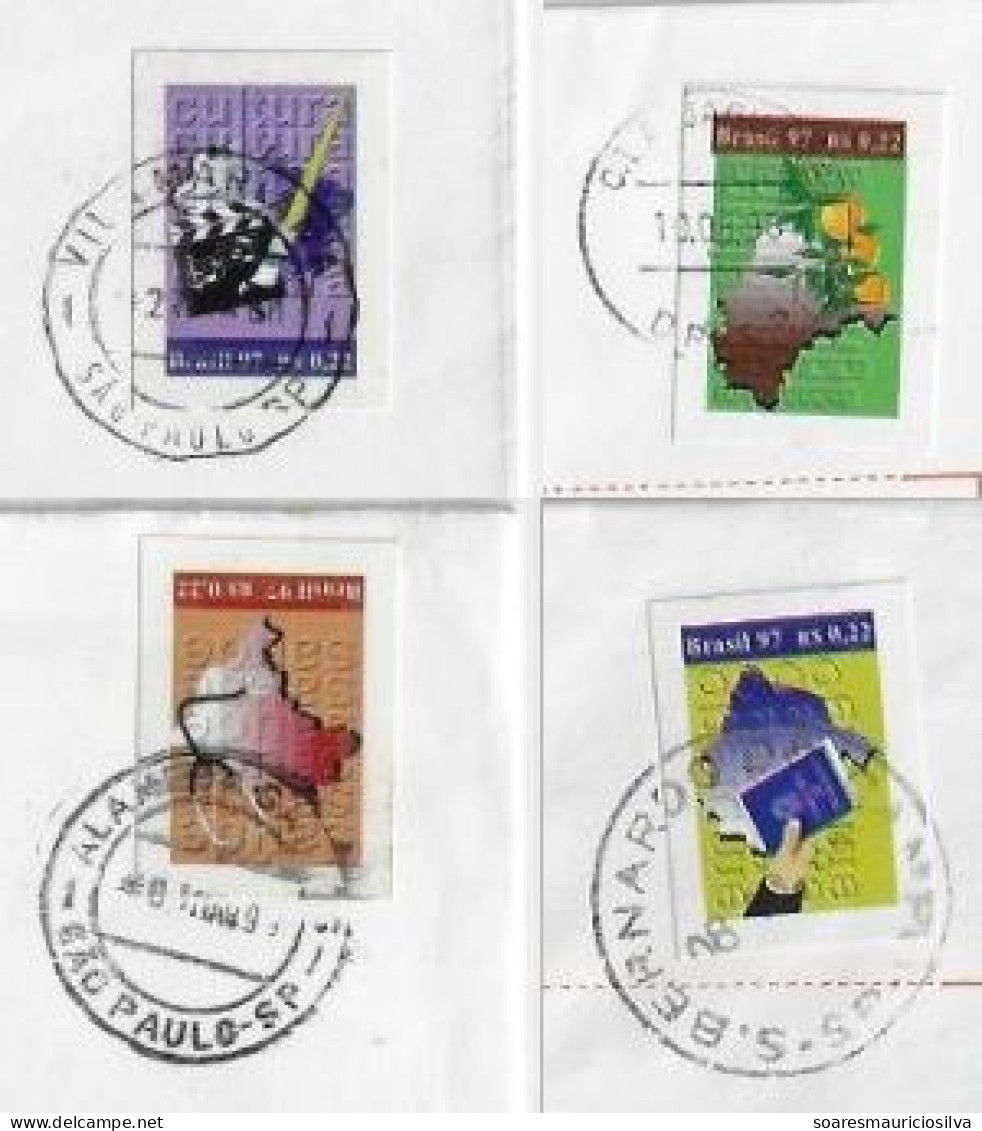 Brazil 1998/2000 4 Shipped Cover With Definitive Stamp RHM-744/747 Citizenship Education Work Agriculture - Storia Postale