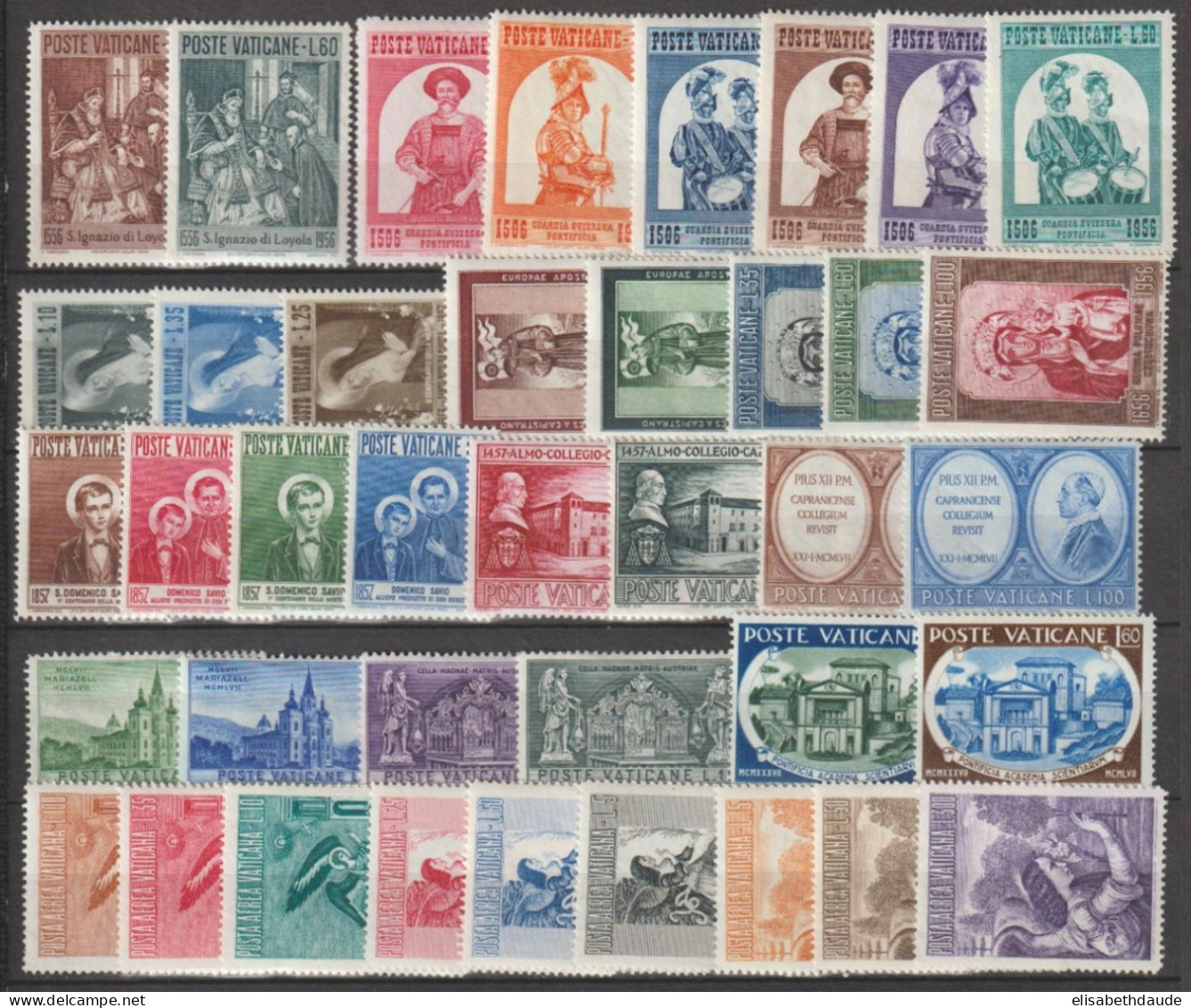 VATICAN - 1956+1957 - ANNEES COMPLETES AVEC POSTE AERIENNE YVERT N°221/250 + A26/32 * MLH - COTE = 35.5 EUR - Full Years