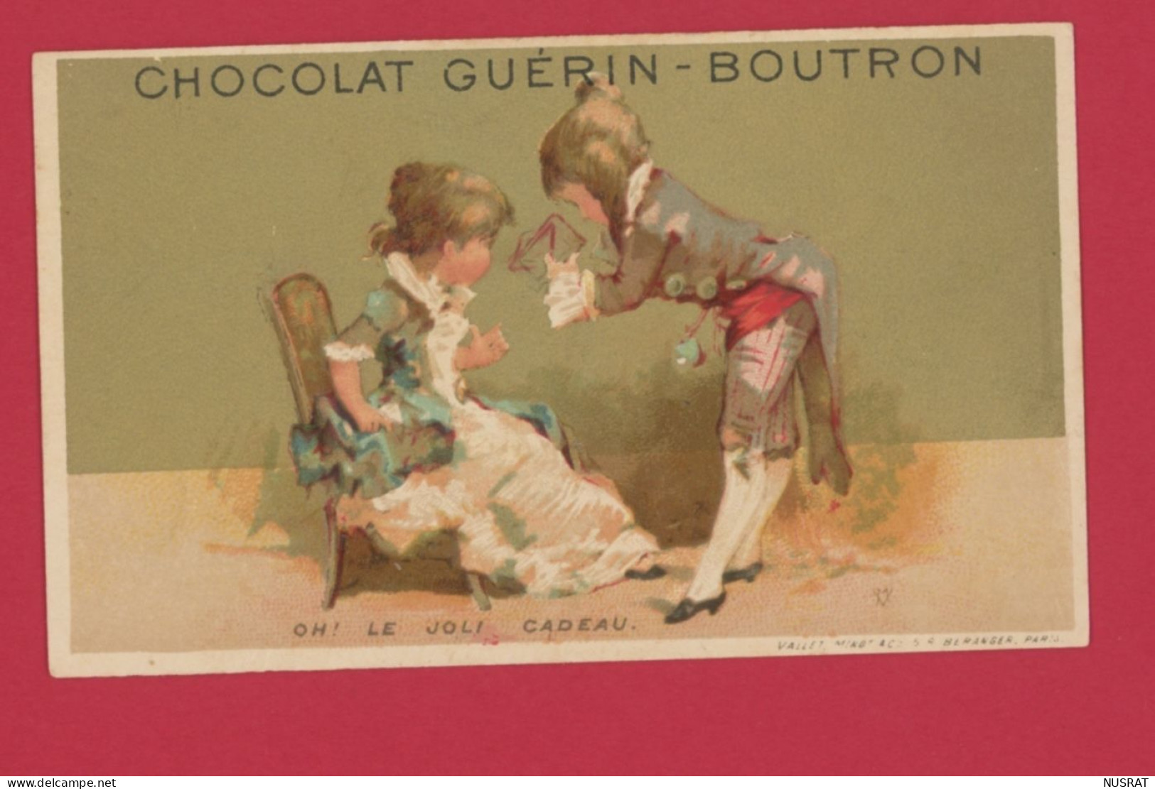 Chocolat Guérin Boutron, Jolie Chromo Lith. Vallet Minot, Personnages, Oh Le Joli Oiseau - Guerin Boutron