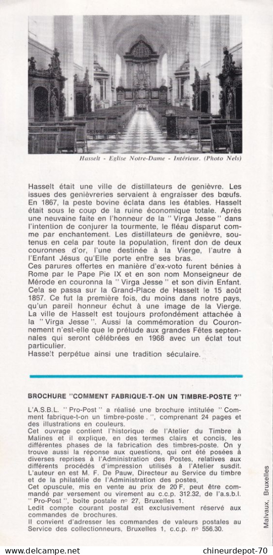 Administration Des Postes Belge émission D'un De Timbre Poste Spécial De Noël  N°18 1967 édité En Français - Briefe U. Dokumente