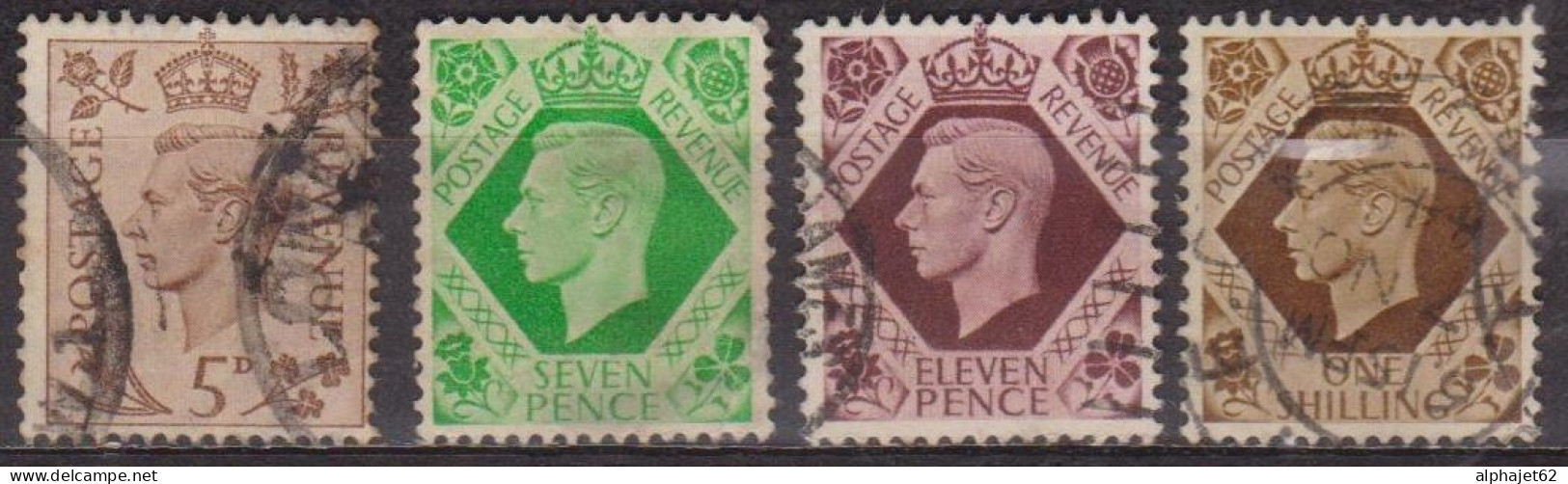 Avènement Du Roi George VI - GRANDE BRETAGNE - 1937 - N° 216-218-221A-222 - Usati