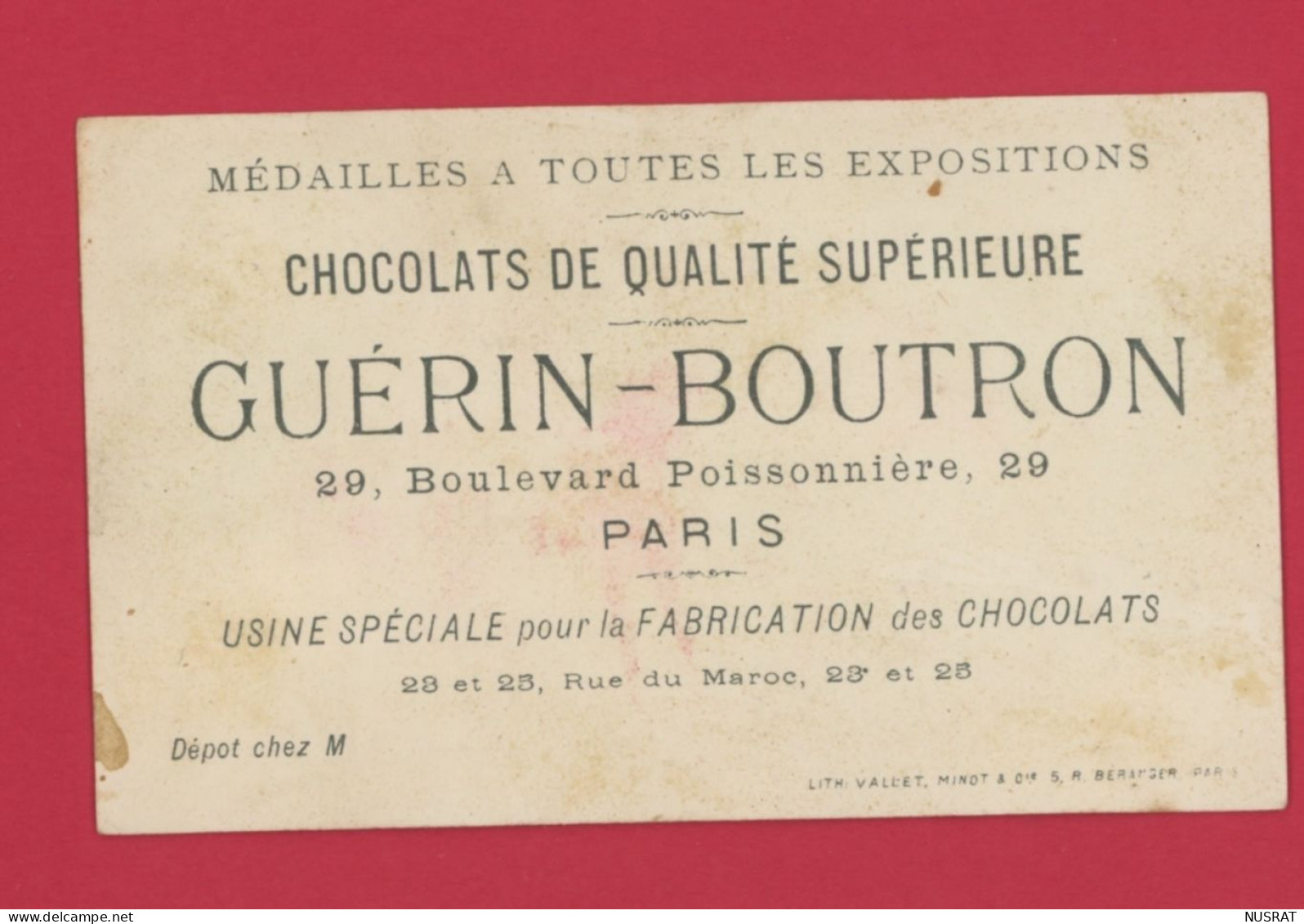 Chocolat Guérin Boutron, Jolie Chromo Lith. Vallet Minot, Enfants, Cheval De Bois, Tiens Toi Bien - Guerin Boutron