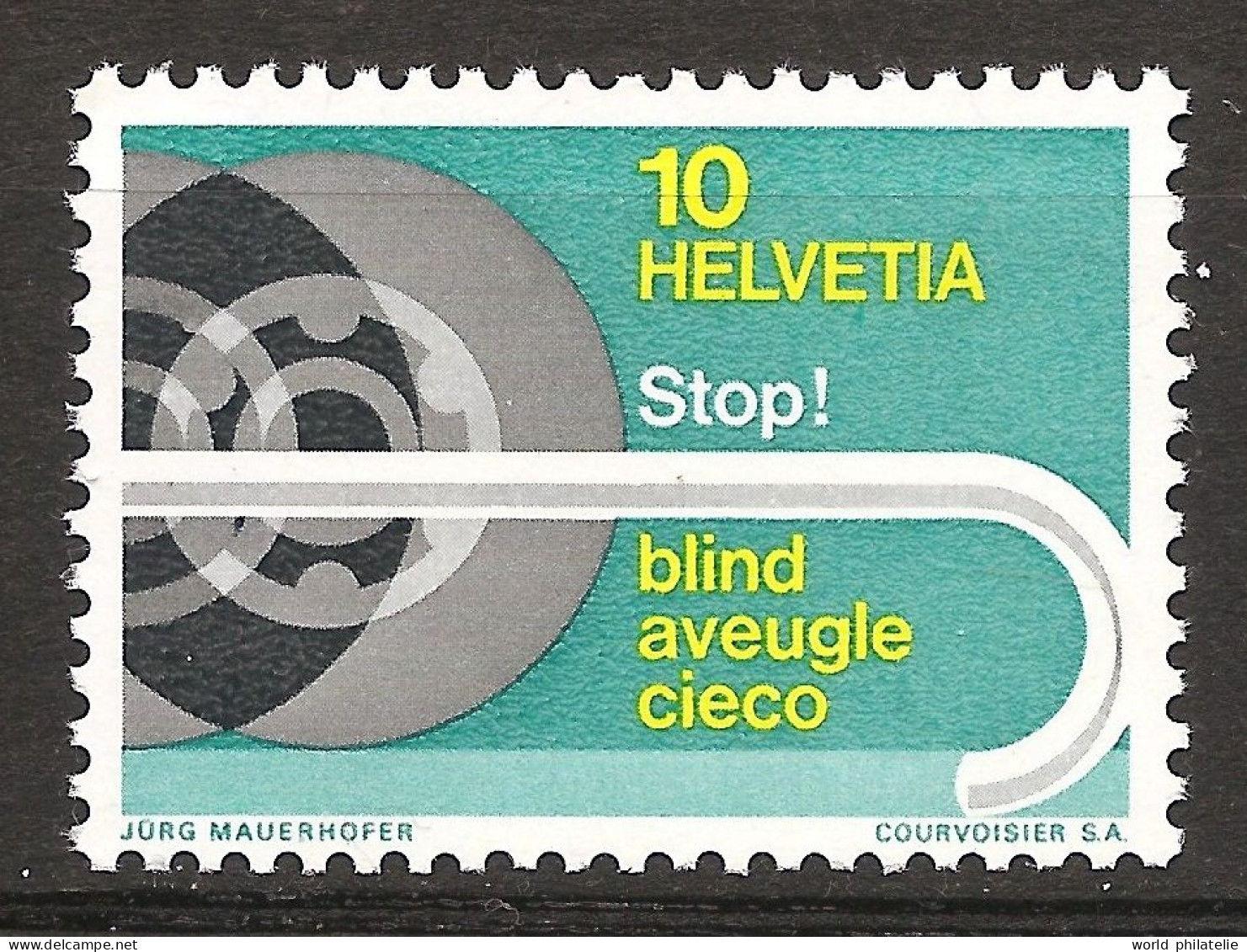 Suisse Helvetia 1967 N° 784 Iso ** Roue, Pneu, Accidents De La Route, Sécurité Routière, Aveugles, Canne Blanche, Freins - Nuevos