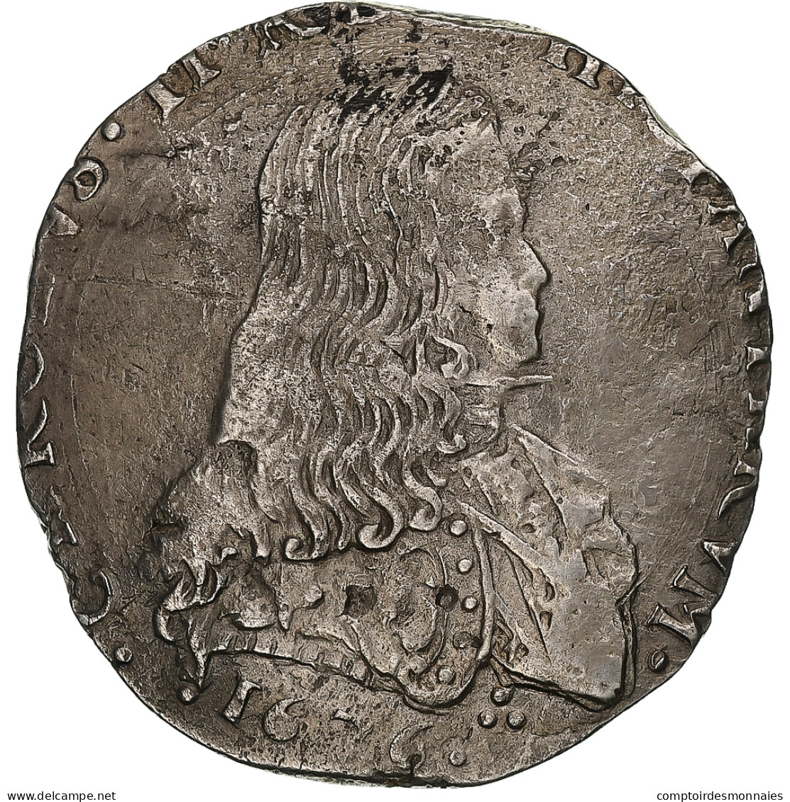 Duché De Milan, Carlo II, Filippo, 1676, Milan, Argent, TTB - Lombardien-Venezia