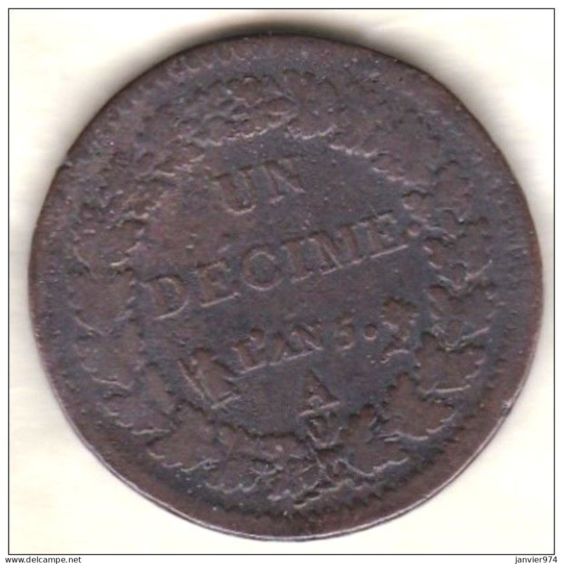 Directoire . Un Décime An 5 A Paris, En Bronze, Gad# 187 ; 17,1 G – 32 Mm - 1792-1804 1ère République (An I – An XII)