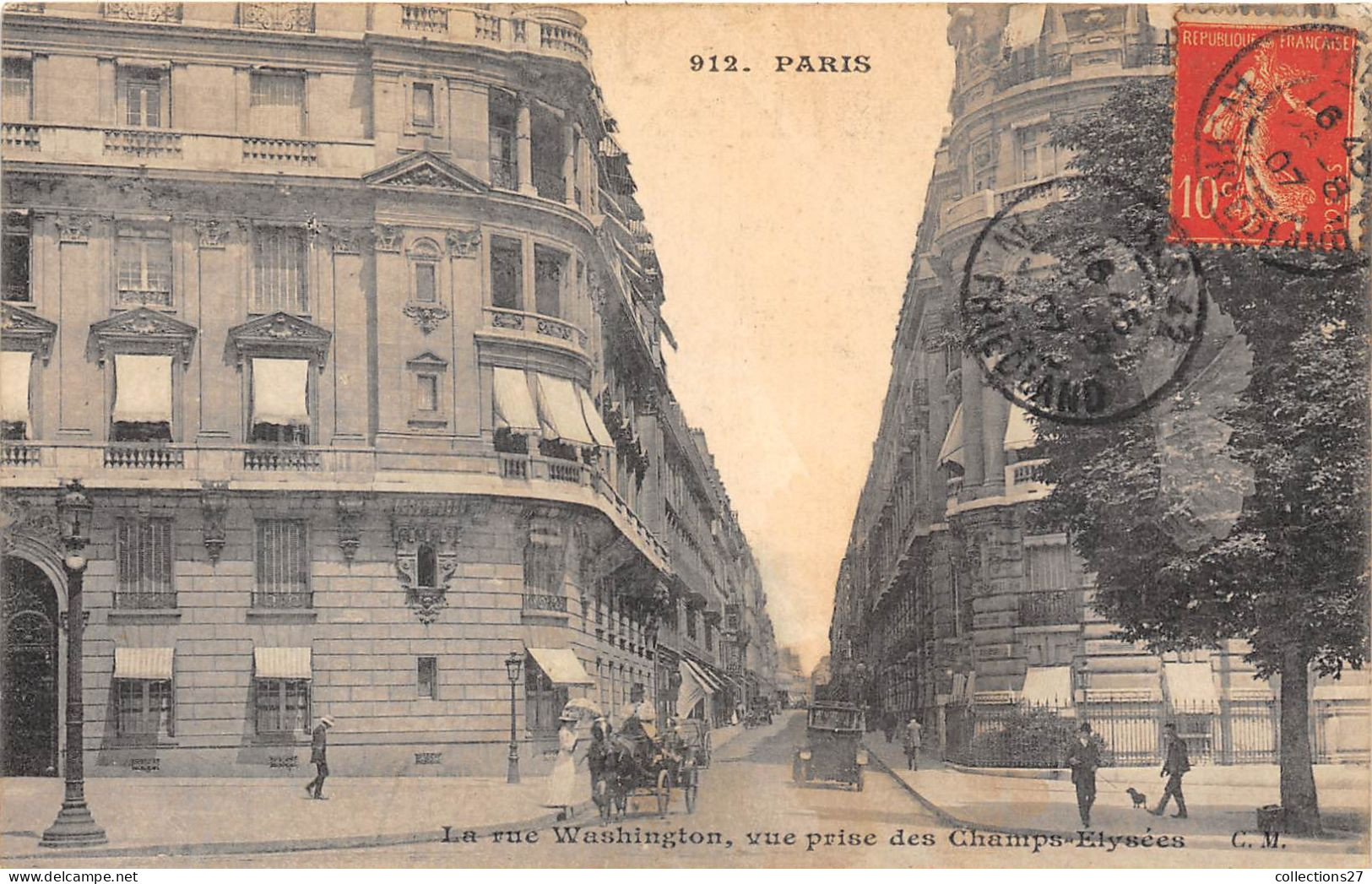 PARIS-75008- LA RUE WASHINGTON , VUE PRISE DES CHAMPS-ELYSEES - Arrondissement: 08