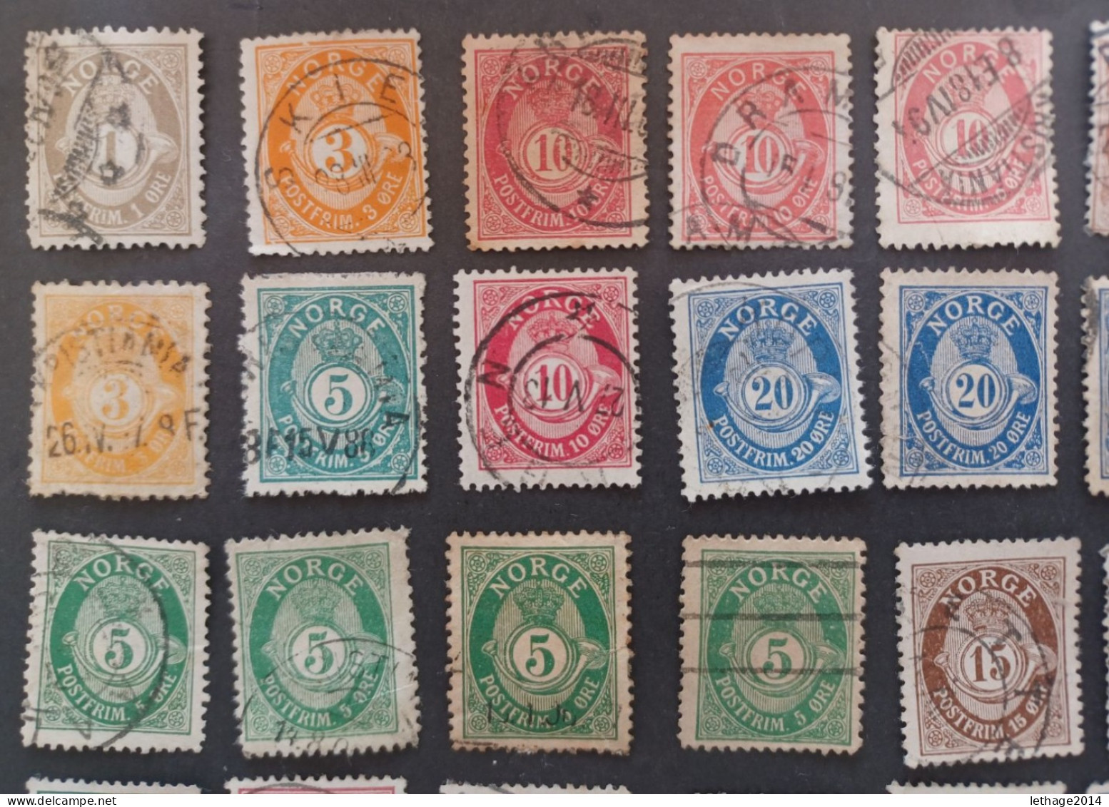 NORVEGIA 1909 CORNO DI POSTA CAT UNIF. N 79 MNH + 1882 STOCK LOT MIX OBLITERE FRAGMANT  36 SCANNERS ------- GIULY - Gebraucht