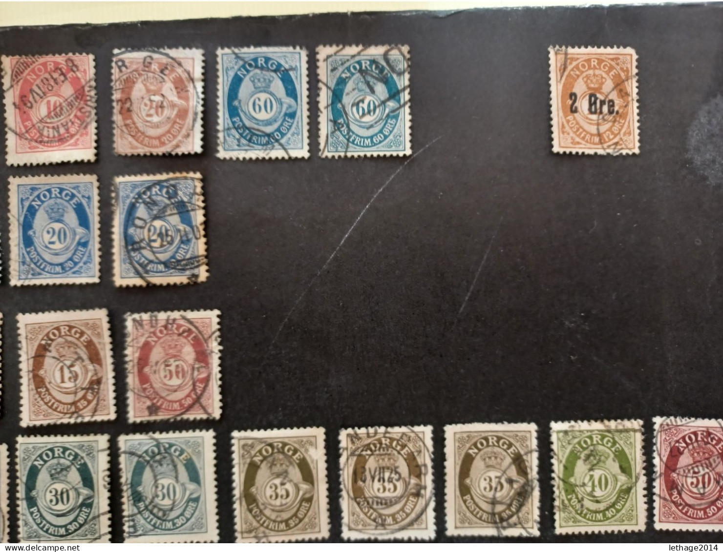 NORVEGIA 1909 CORNO DI POSTA CAT UNIF. N 79 MNH + 1882 STOCK LOT MIX OBLITERE FRAGMANT  36 SCANNERS ------- GIULY