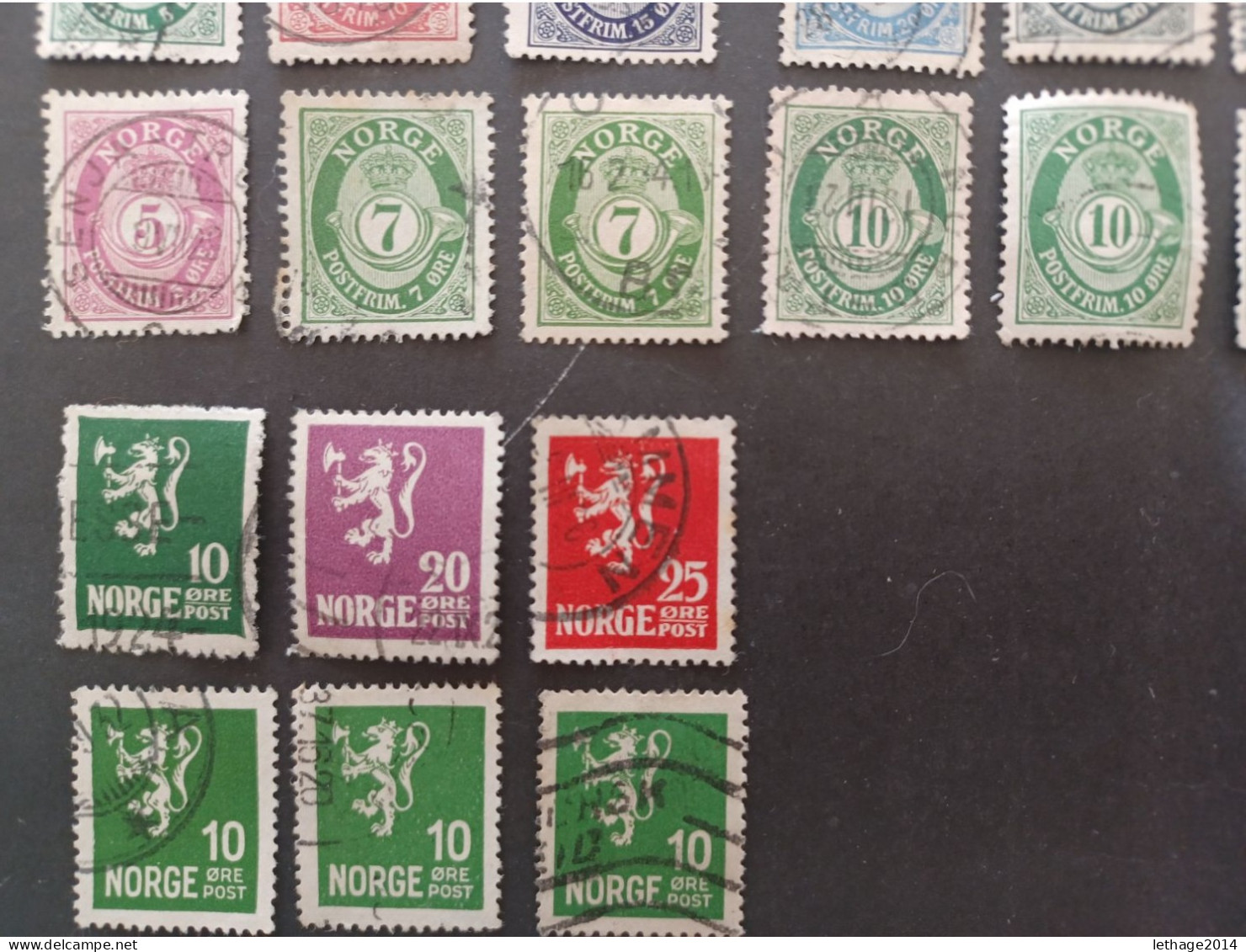 NORVEGIA 1909 CORNO DI POSTA CAT UNIF. N 79 MNH + 1882 STOCK LOT MIX OBLITERE FRAGMANT  36 SCANNERS ------- GIULY