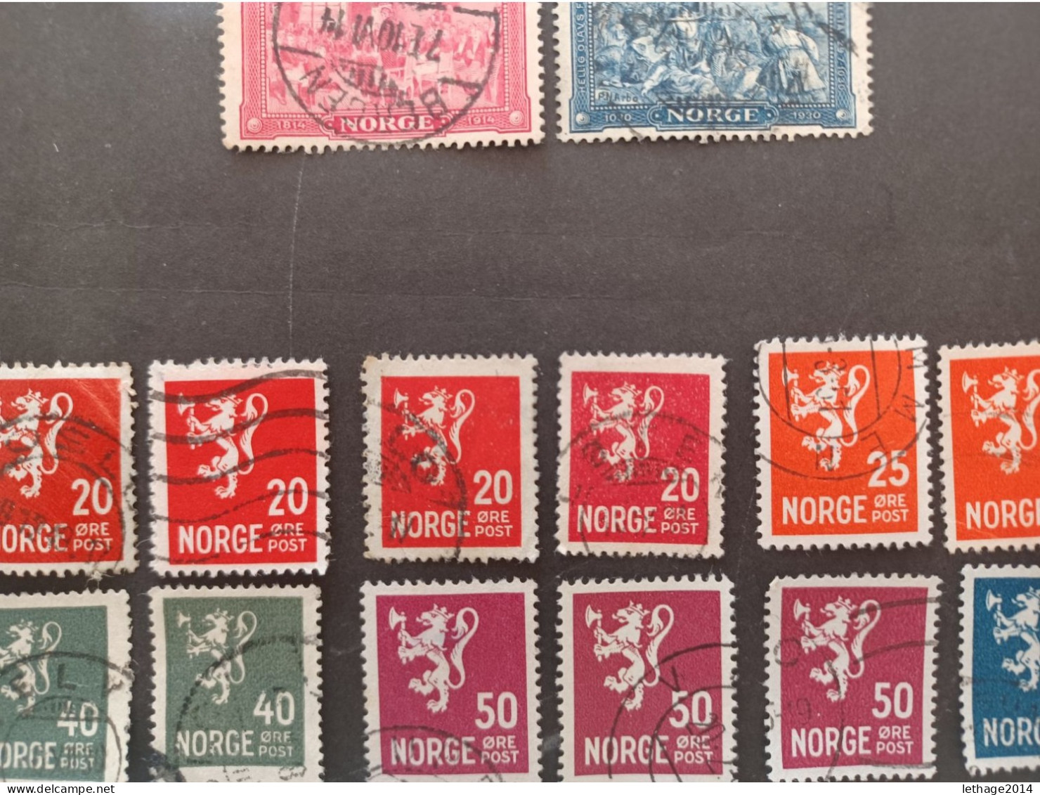 NORVEGIA 1909 CORNO DI POSTA CAT UNIF. N 79 MNH + 1882 STOCK LOT MIX OBLITERE FRAGMANT  36 SCANNERS ------- GIULY