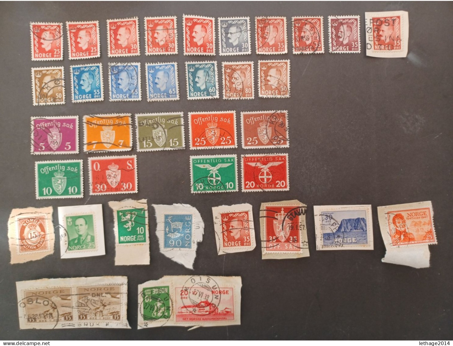 NORVEGIA 1909 CORNO DI POSTA CAT UNIF. N 79 MNH + 1882 STOCK LOT MIX OBLITERE FRAGMANT  36 SCANNERS ------- GIULY