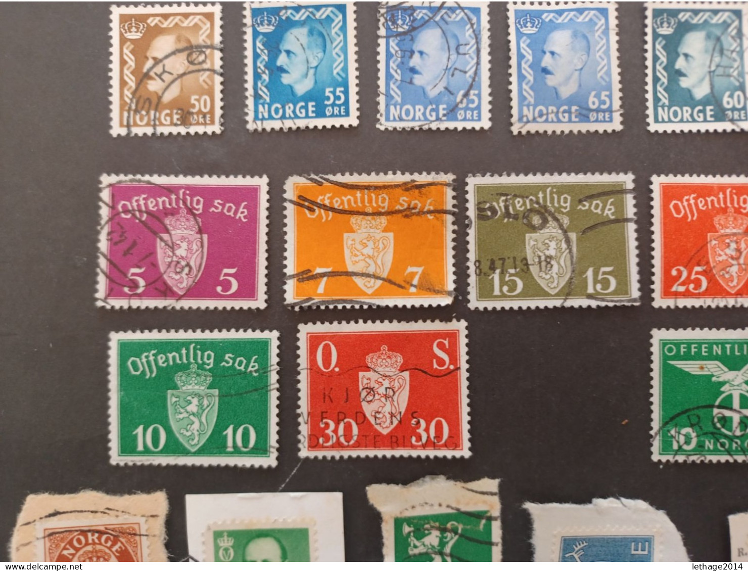 NORVEGIA 1909 CORNO DI POSTA CAT UNIF. N 79 MNH + 1882 STOCK LOT MIX OBLITERE FRAGMANT  36 SCANNERS ------- GIULY