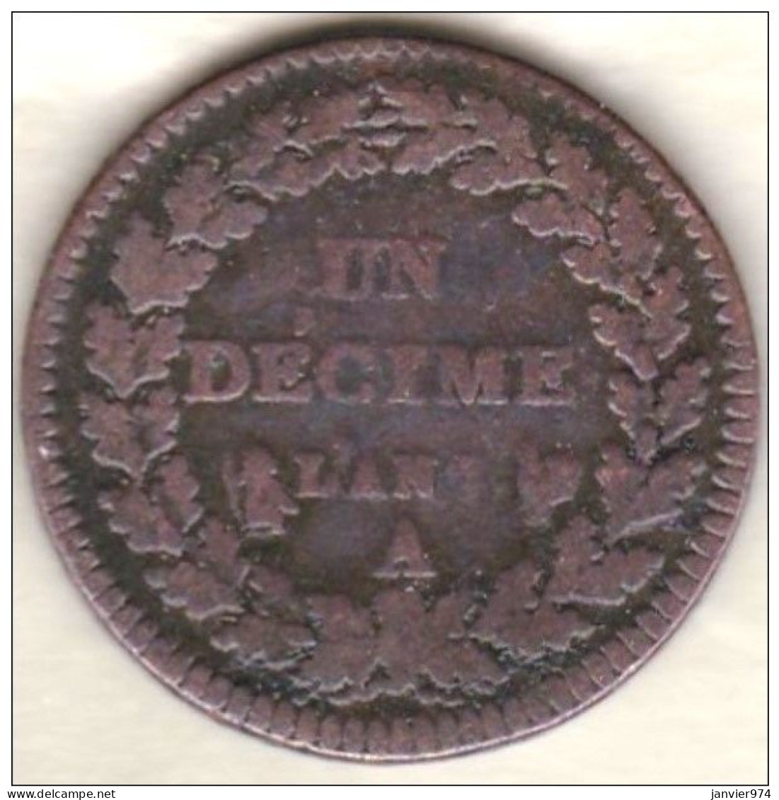 Directoire . Un Décime An 7 A Paris, En Bronze, Gad# 187 ; 15,7 G – 32 Mm - 1792-1804 1ère République (An I – An XII)