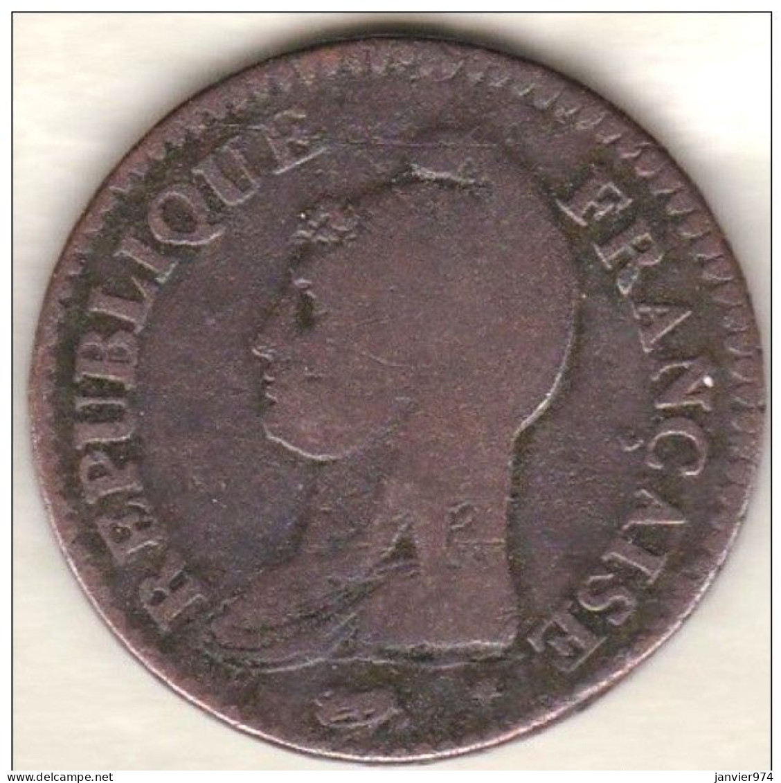 Directoire . Un Décime An 7 A Paris, En Bronze, Gad# 187 ; 15,7 G – 32 Mm - 1792-1804 1ère République (An I – An XII)